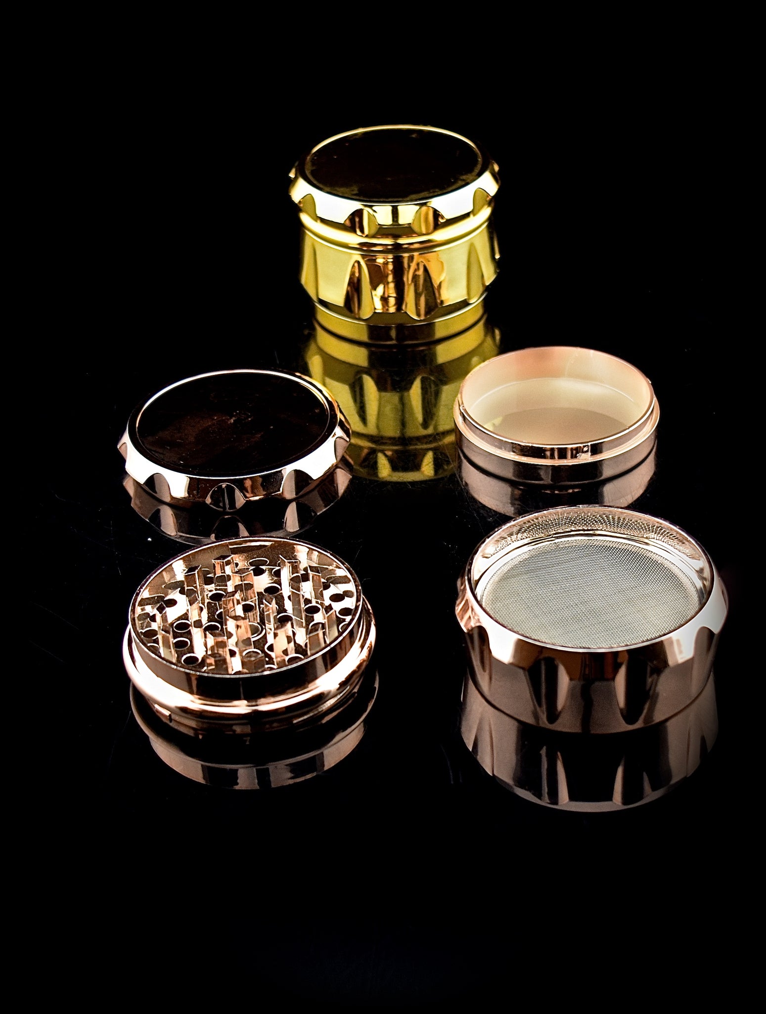 Gold Grinder | Metallic Grinder  | Wholesale Glass Pipe-696