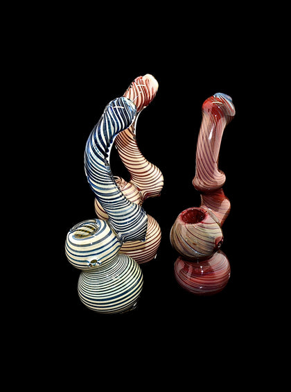 Fancy Marble Sherlock Smoking Bubbler | Wholesale Glass Pipe-579