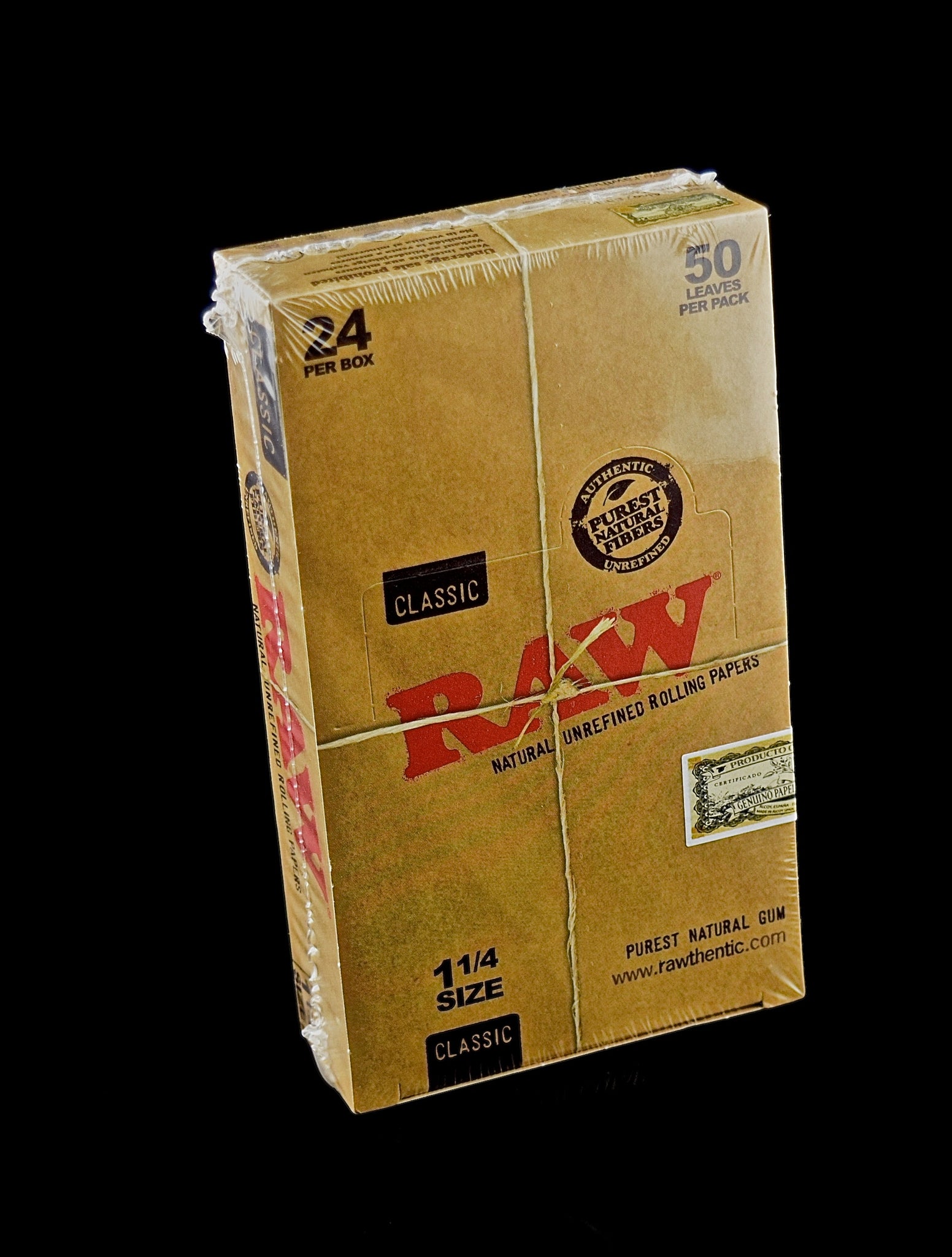 Raw Unrefined Classic  1 1/4 Size Cigarette Rolling Papers Full Box of 24 per Box-1226