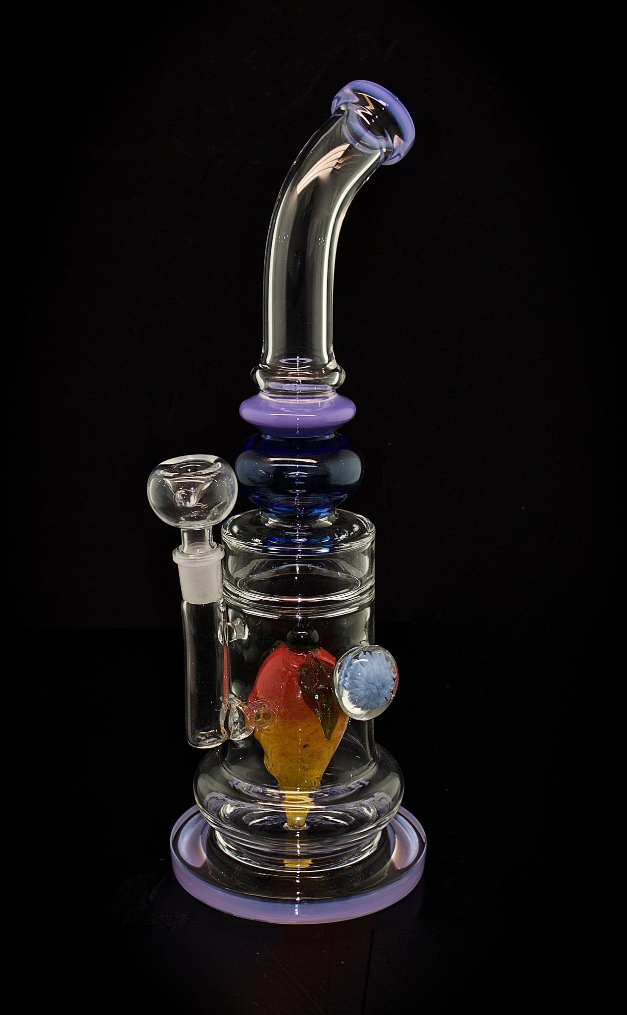 Bent Stem With Rasta color Perc Water Pipe 12 inches -362