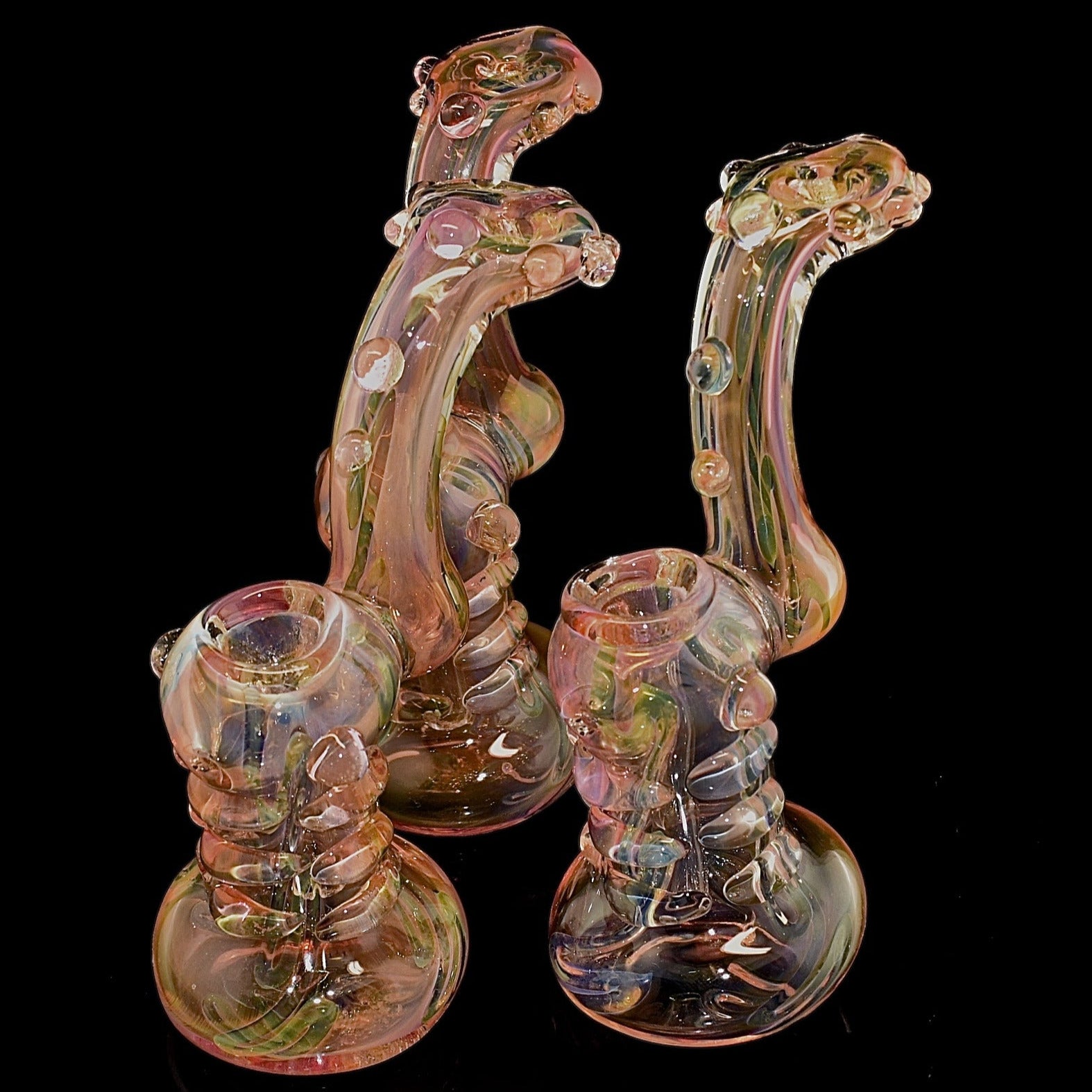 Gold Flaming Sherlock Smoking Glass Pipe-689