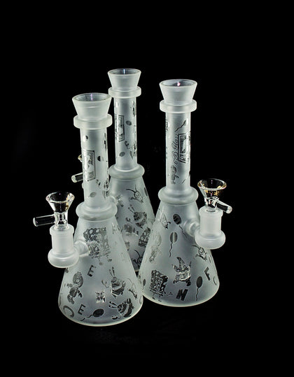 6B GLASS - 9 inches Frosted Water Pipe -305