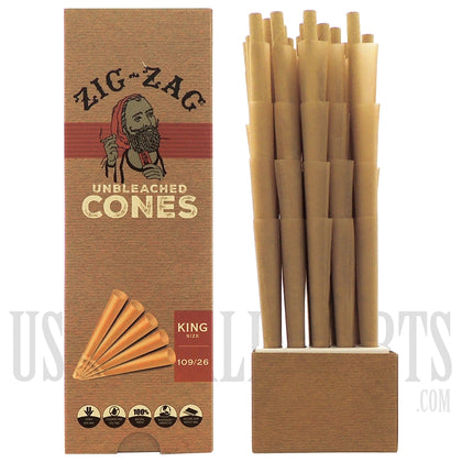 Zig-Zag Unbleached Cones | King Size | 109 Cones-1544